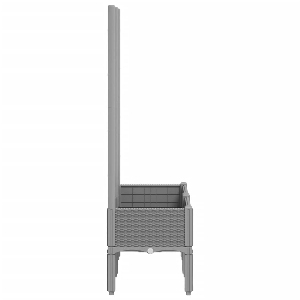 Jardinera Con Enrejado Pp Gris Claro 80x40x142 Cm_3