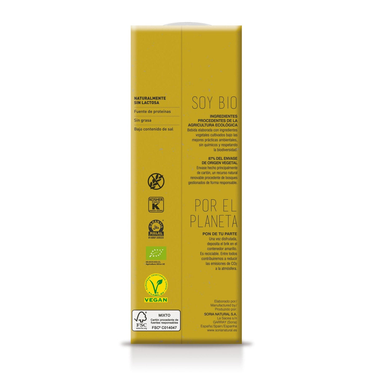 Bebida vegetal de alpiste 100% vegetal Soria Natural 1L