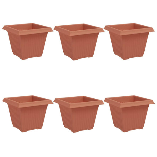 Maceta Cuadrada Para Flores 6 Pcs Rojo Ladrillo 38 X 38 X 30 Cm_0
