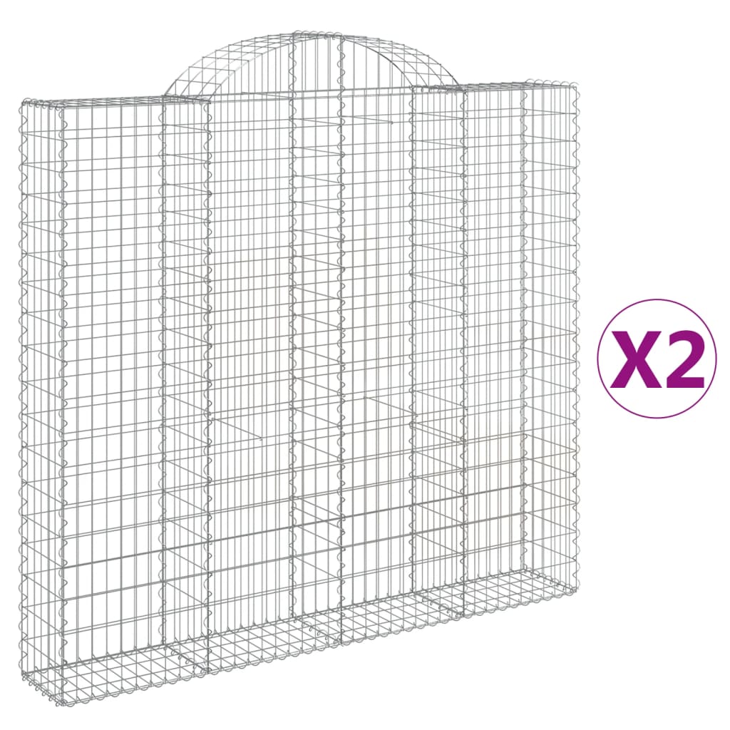 Cestas De Gaviones 2 Uds Forma De Arco Hierro 200x30x180/200 Cm_0