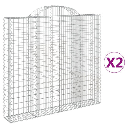 Cestas De Gaviones 2 Uds Forma De Arco Hierro 200x30x180/200 Cm_0