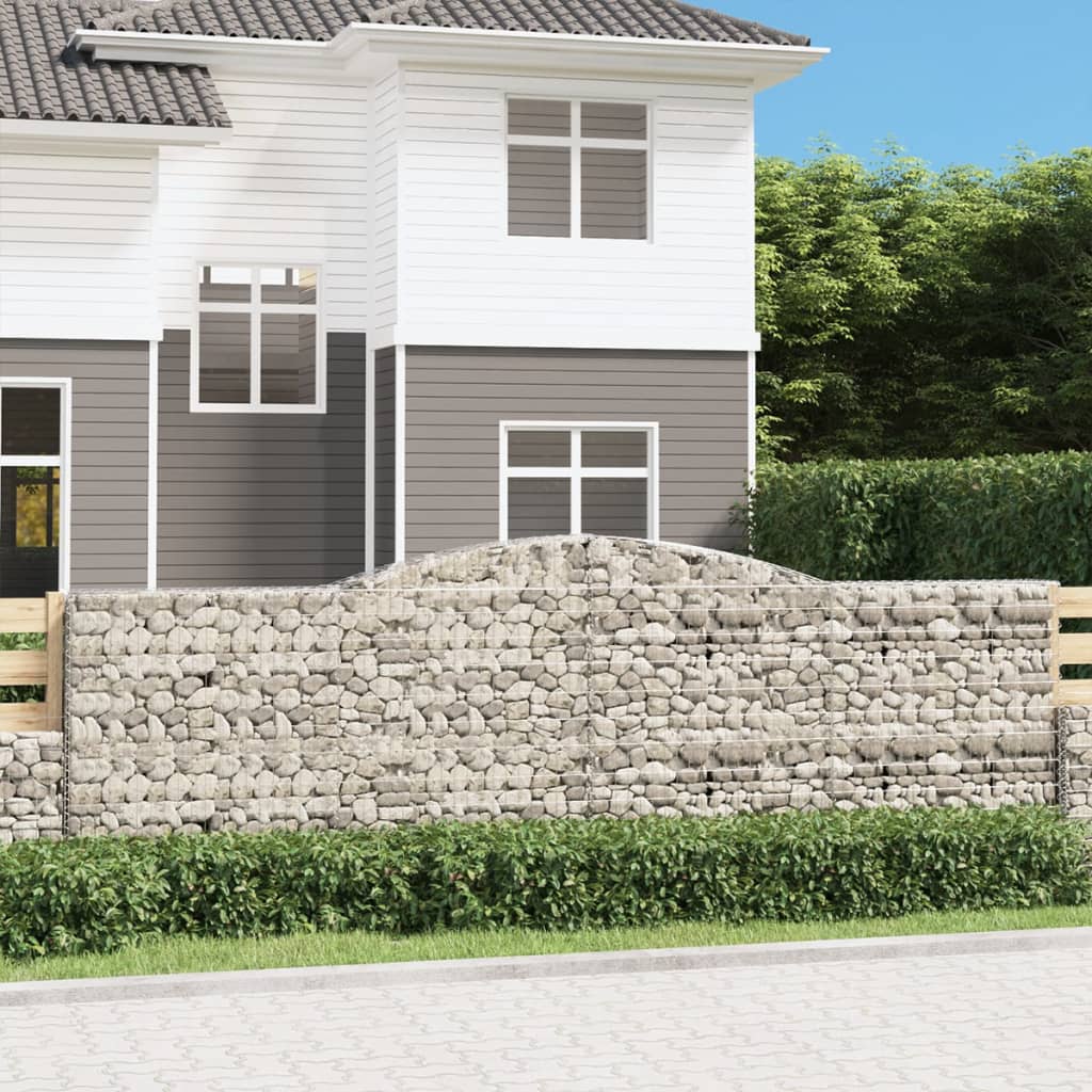 Cestas De Gaviones 2 Uds Forma De Arco Hierro 400x30x120/140cm_1