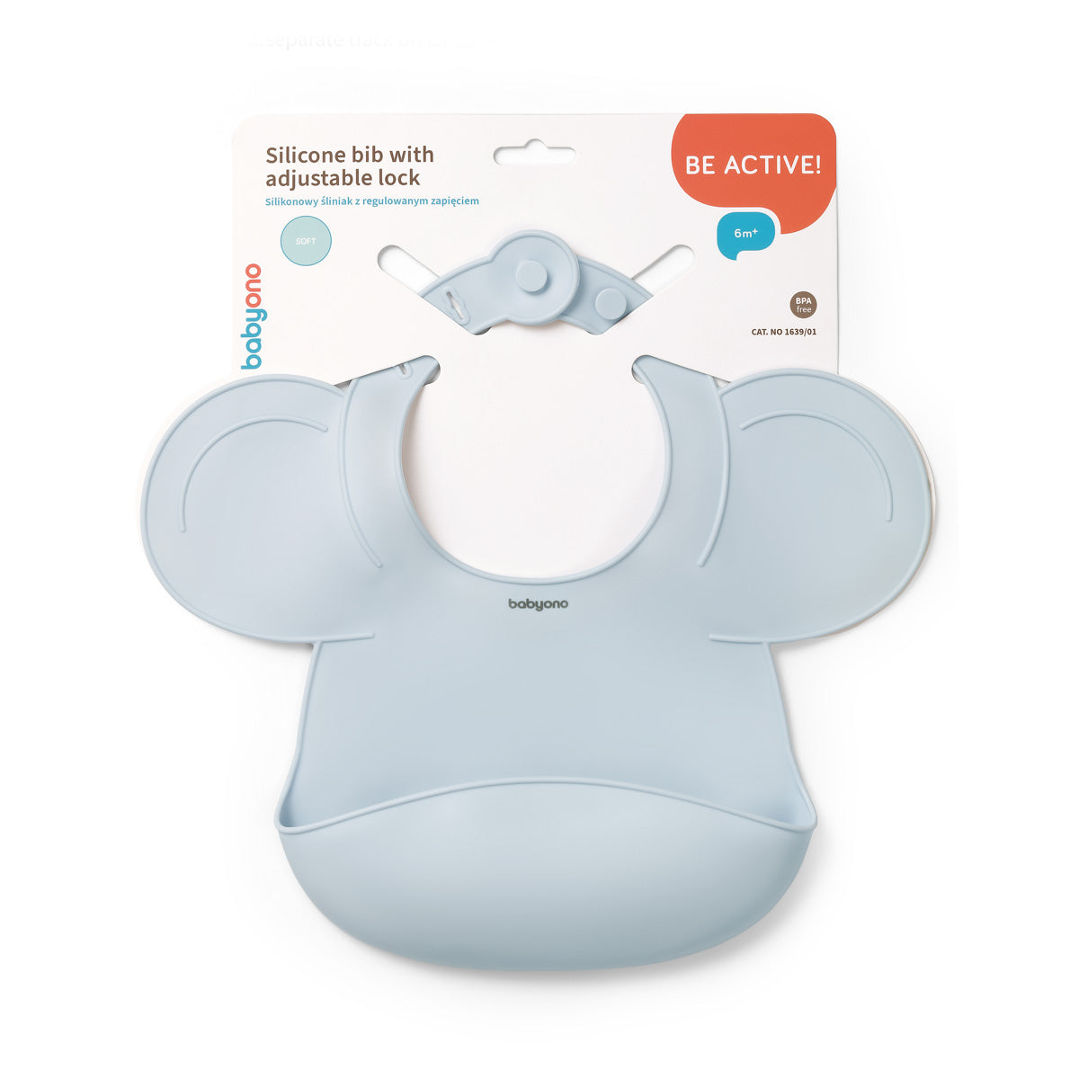 Baberos De Silicona Con Bolsillo Cierre Regulable Azul_1
