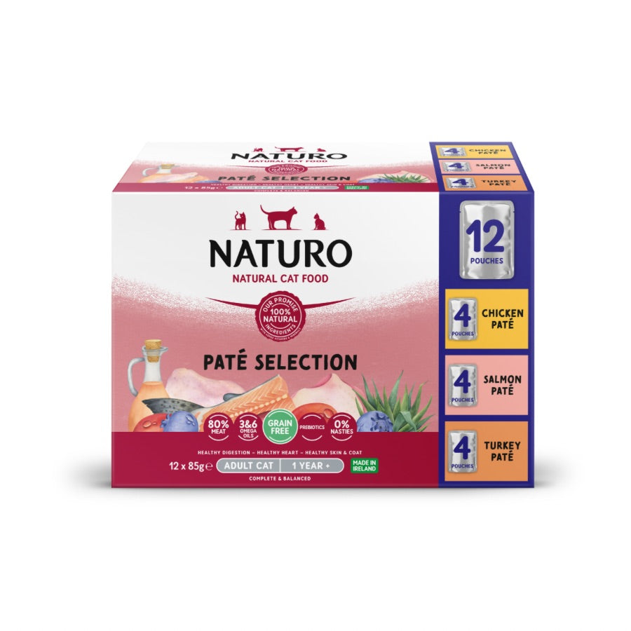Naturo Gato Multipack Sabores Pate 85g X 12 Sobres De Comida Humeda_0
