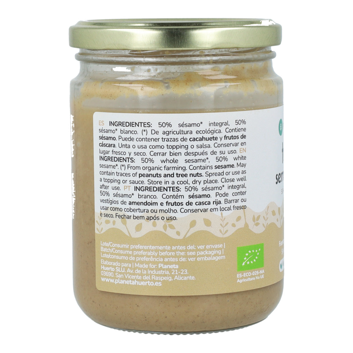 Tahín Semi Integral ECO Planeta Huerto 350g