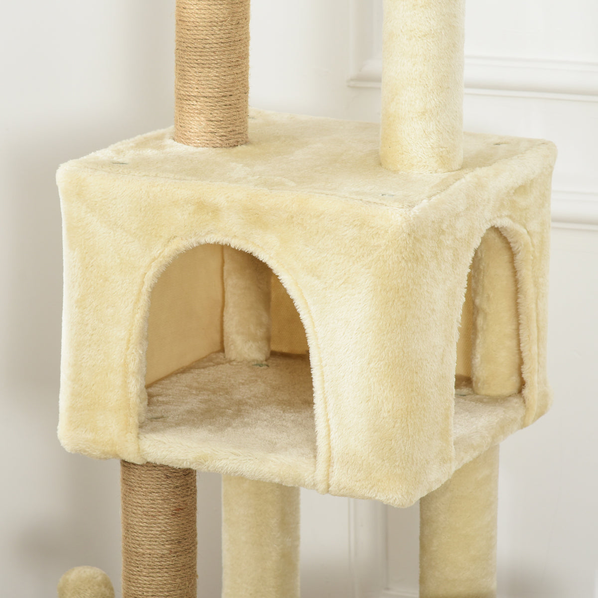 Pawhut Árbol Rascador De Gatos Grande 60x34x136cm Centro Actividades Plataformas_3