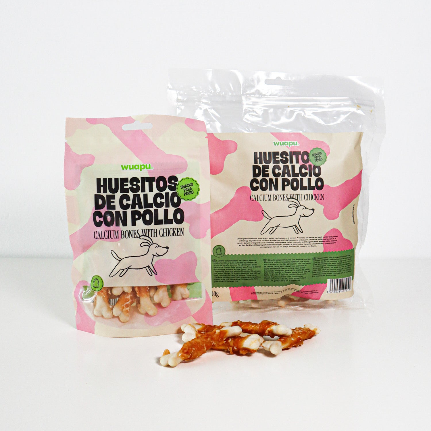 Snack Natural Para Perro Huesitos De Calcio Con Pollo Wuapu 500gr_0