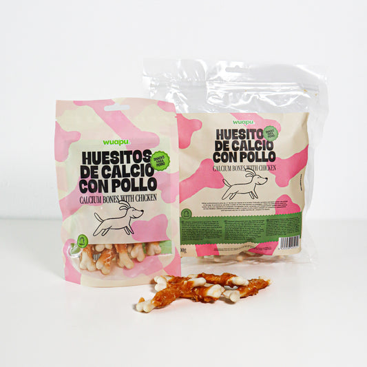 Snack Natural Para Perro Huesitos De Calcio Con Pollo Wuapu 500gr_0