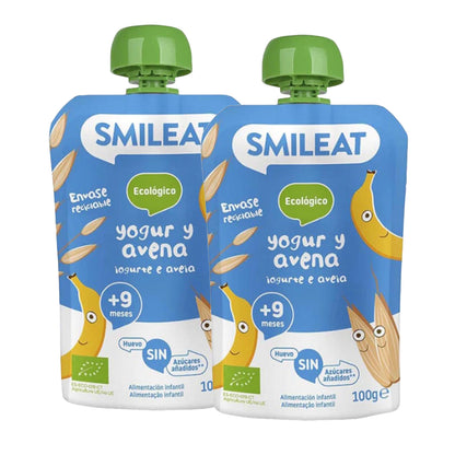 PACK 2x Pouche Yogur y Avena ECO Smileat, 100g