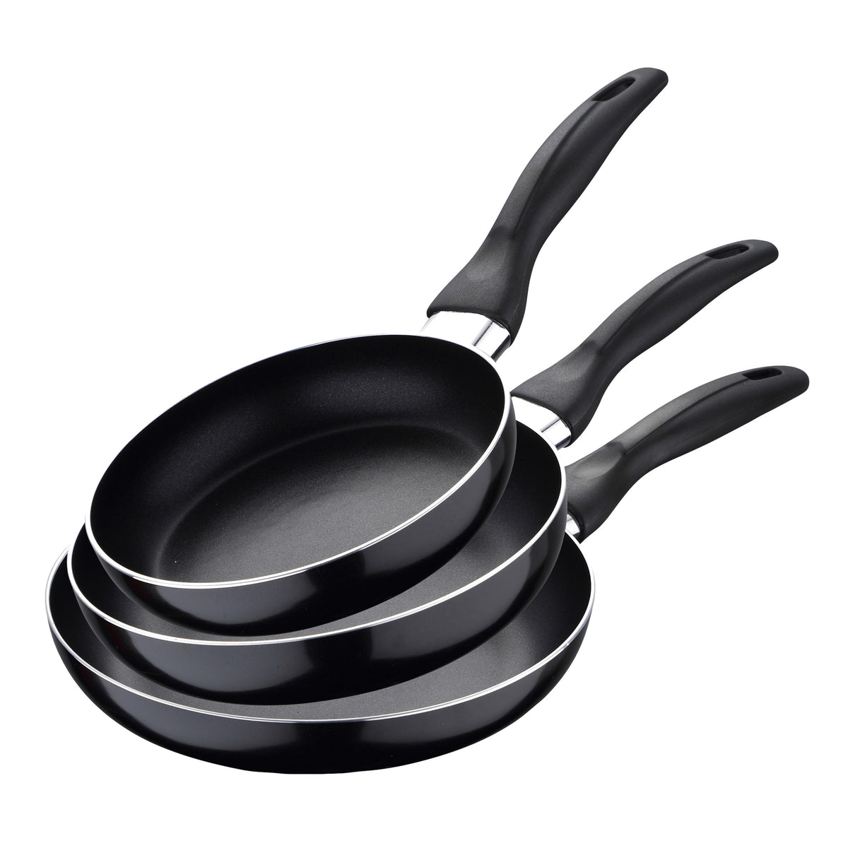 Set 3pc Sartenes (16,20,24cm) Aluminio Prensado Alu, Apto Para Inducción Navy Black_0