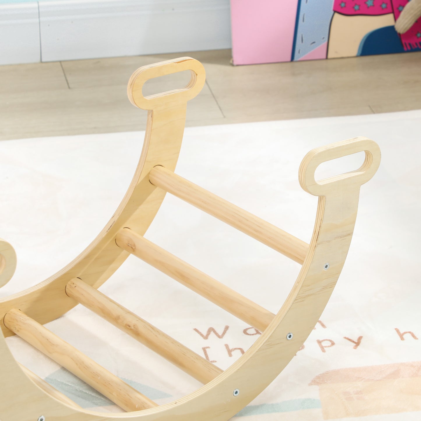 Aiyaplay Escalada Para Niños 2 En 1 Para Niños De 18-48 Meses 68x42x36cm Natural_3