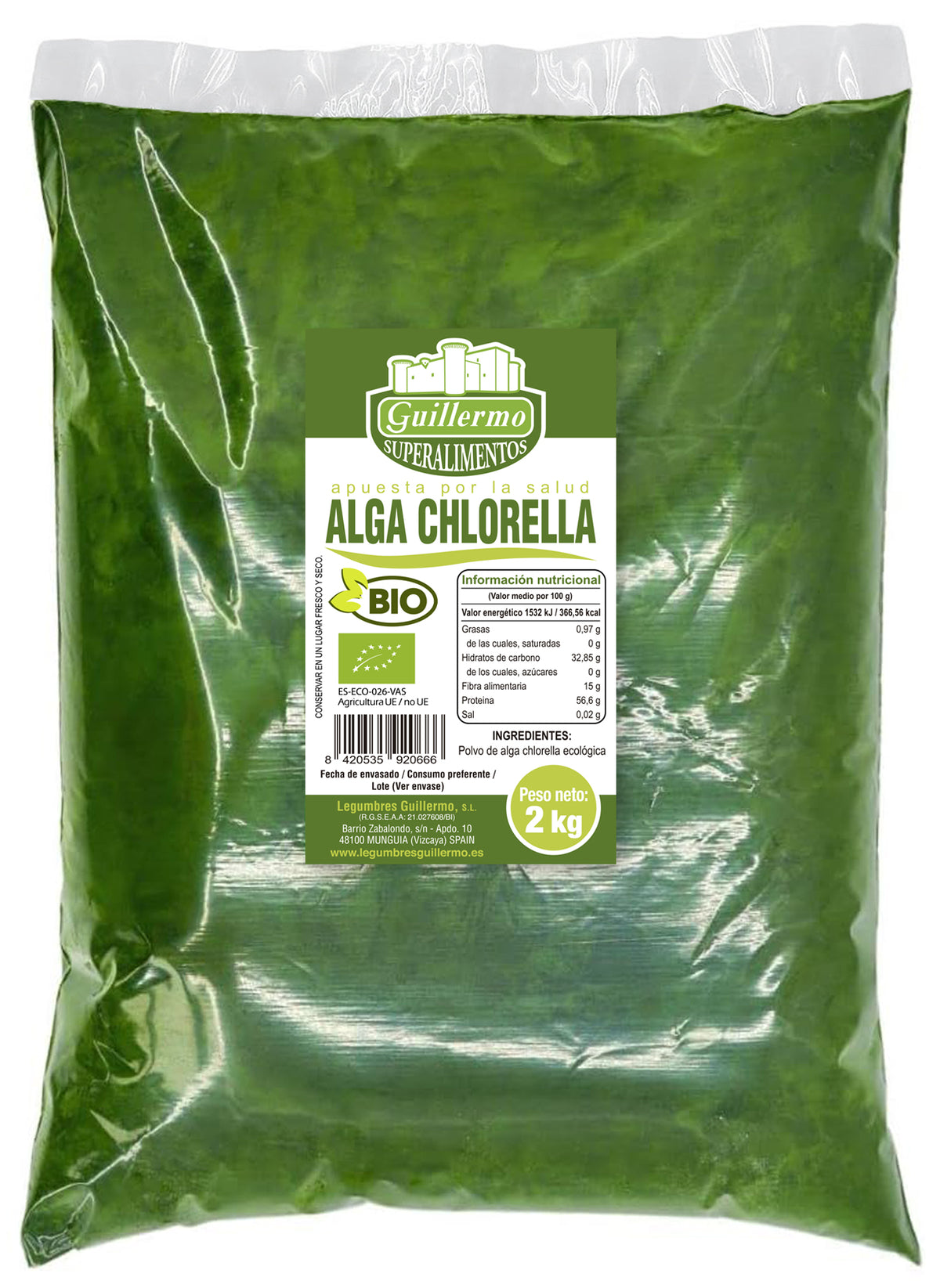 Chlorella En Polvo Bio - 2 Kg_0