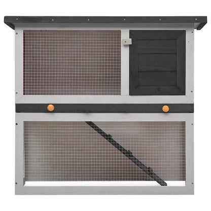 Jaula Conejera Con 1 Puerta Madera Gris_2