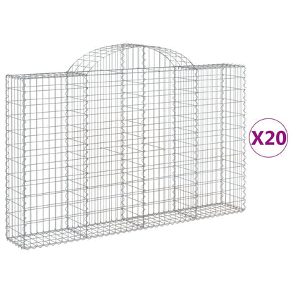 Cestas Gaviones 20 Uds Forma De Arco Hierro 200x30x120/140 Cm_0