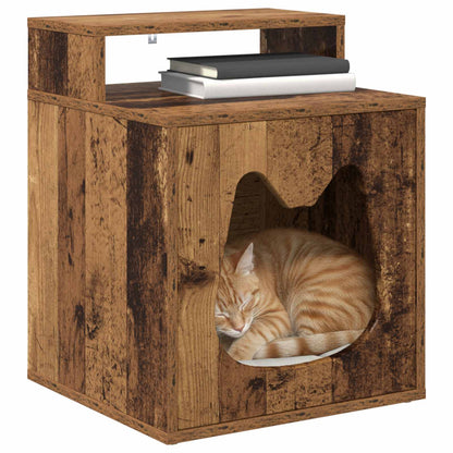 Casa Para Gatos Madera Vieja 42,5 X 40 X 53,5 Cm_2