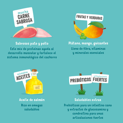 Lata de comida para cachorros de pato y pollo Sin Cereales | Edgard &amp; Cooper 400 g