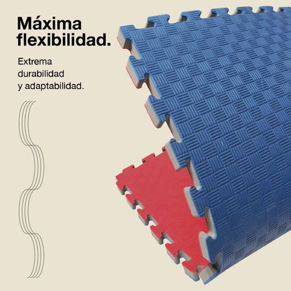 Jowy Tatami Puzzle 2,5cm 100x100cm, Pack 4 Unidades – Alta Densidad Azul/rojo_5
