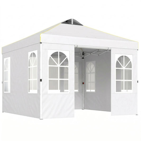 Carpa Plegable Outsunny Tela Oxford, Metal Blanco 293x293x272 Cm_0