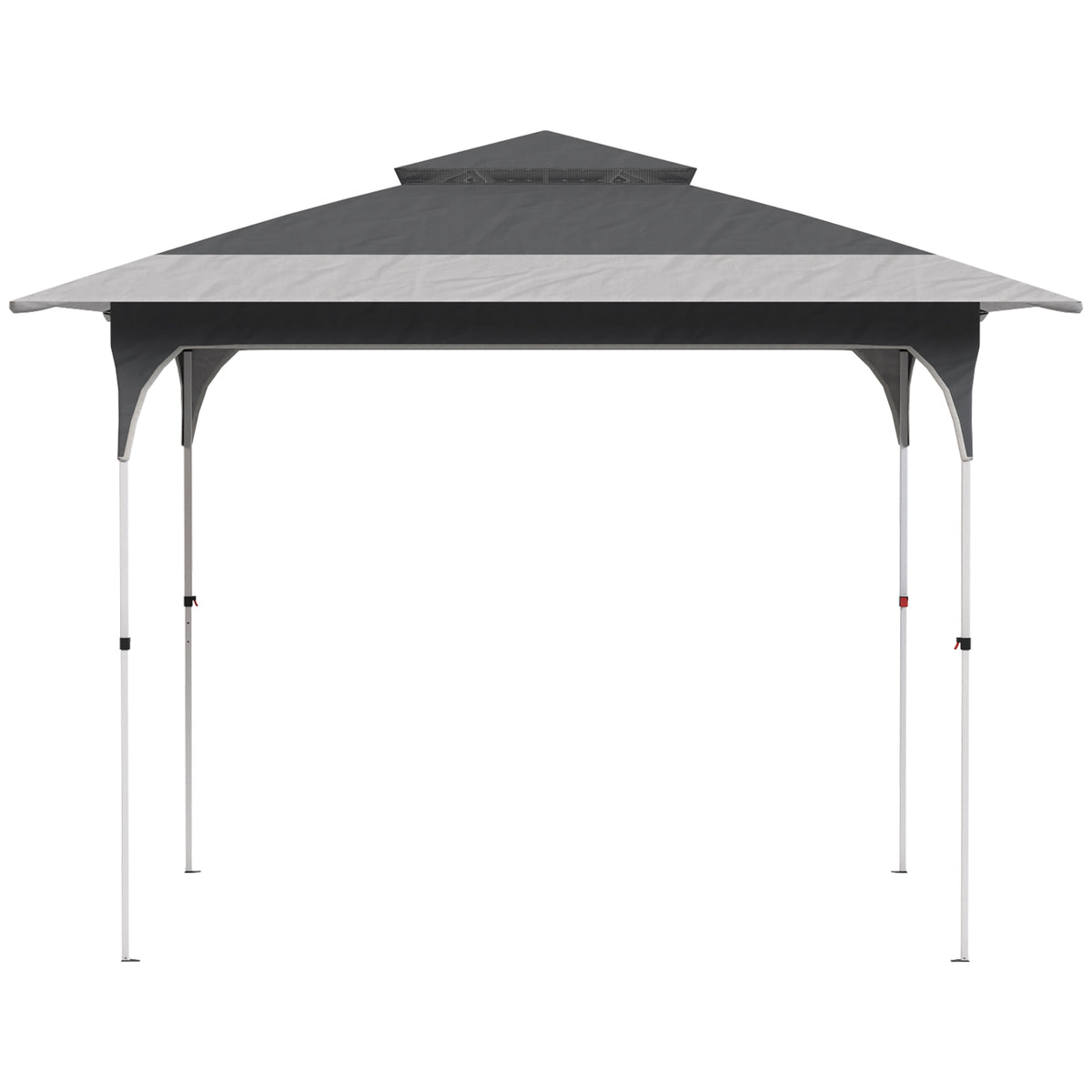 Outsunny Carpa Plegable 3,5x3,5 M Con Doble Techo Altura Ajustable Upf50+ Gris_3