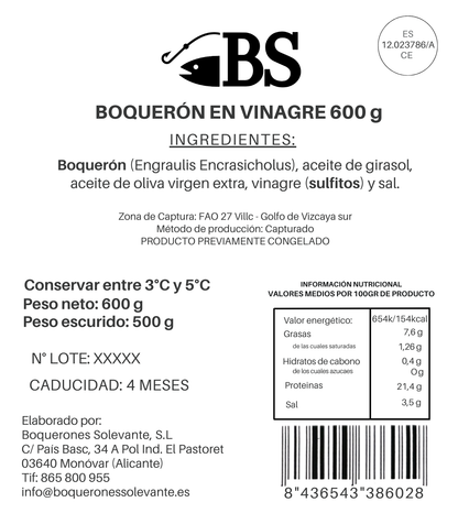 Boquerón En Vinagre Mar Cantábrico 600g_1