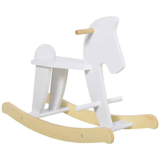 Caballito Balancín Bebés Homcom Mdf Blanco 68x26x48 Cm_0