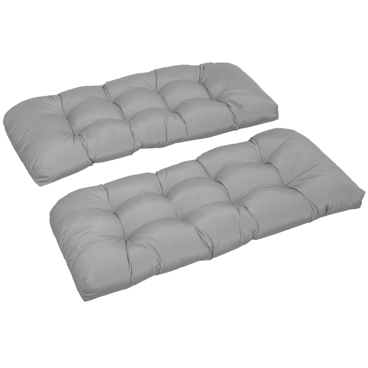 Outsunny Cojín Para Banco De 2 Plazas 110x48x8cm Para Interiores Exteriores Gris_0