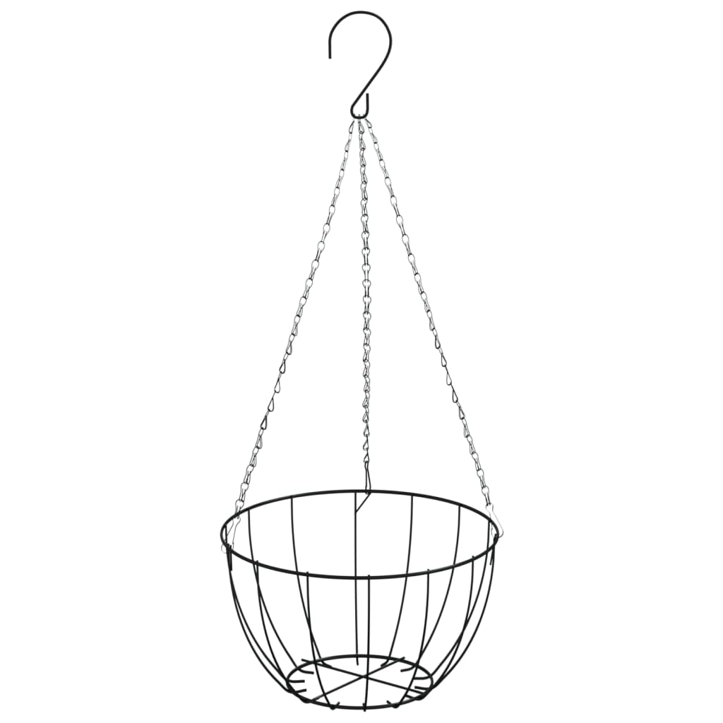 Soportes Para Cestas Colgantes Con Maceteros 4 Uds Acero Negro_4
