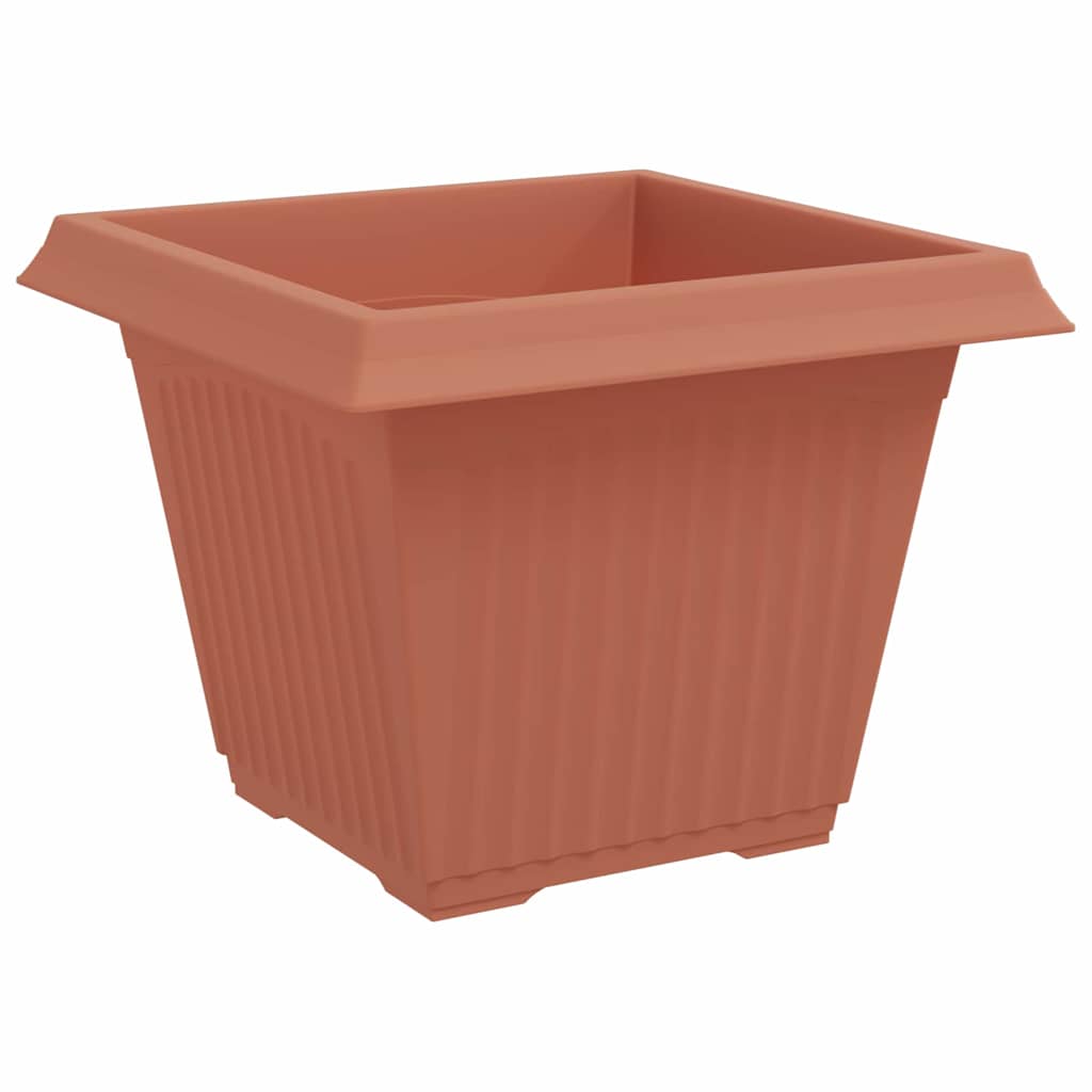Maceta Cuadrada Para Flores 6 Pcs Rojo Ladrillo Plástico_4