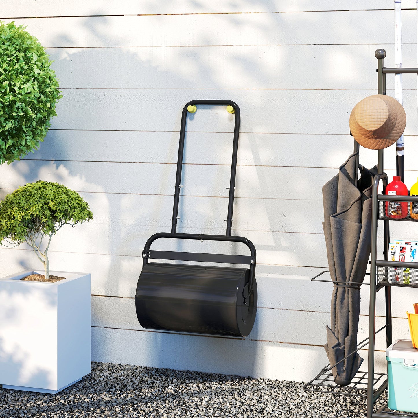 Outsunny Rodillo Para Césped Ancho 58cm Ø32cm De 38l Con Mango En U Negro_3