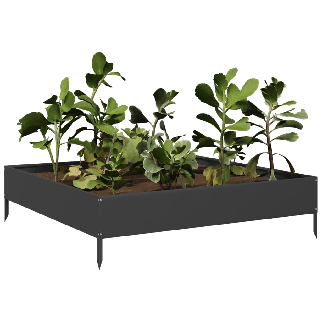 Arriate De Acero Negro 100x100x26 Cm_2