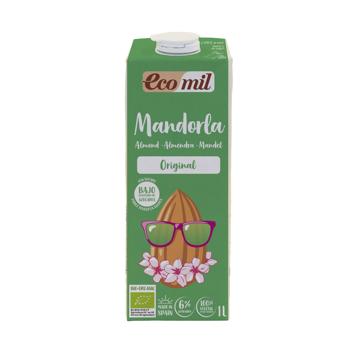 Bebida Vegetal de Almendra endulzada con Ágave BIO EcoMil 1 L