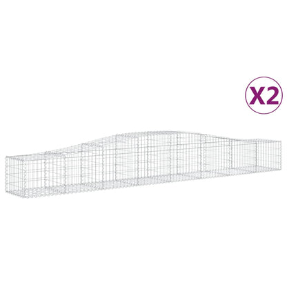 Cestas De Gaviones 2 Uds Forma De Arco Hierro 400x50x40/60 Cm_0