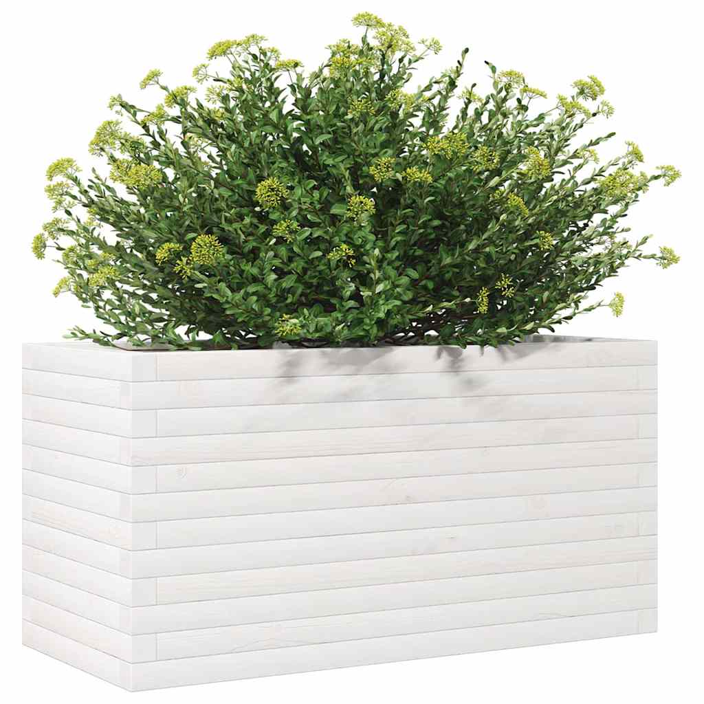Jardinera Madera Maciza De Pino Blanco 90x40x45,5 Cm_3