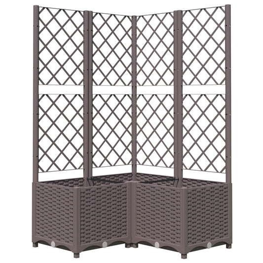 Jardinera Con Enrejado Pp Marrón 80x80x136 Cm_0