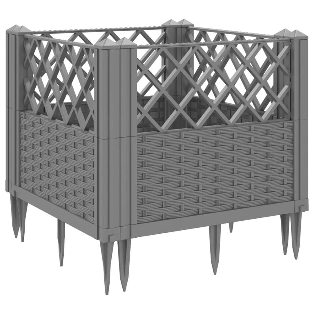 Jardinera Con Clavijas Pp Gris Claro 43,5x43,5x43,5 Cm_5