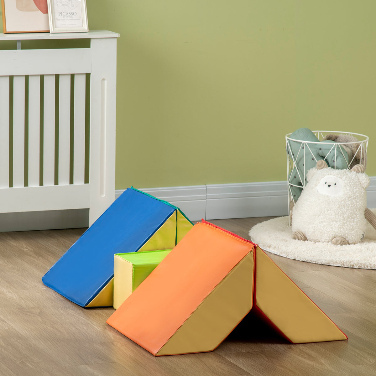 Homcom Juego De 5 Bloques De Espuma Para Niños De 12-36 Meses 48x19x48 Cm_1