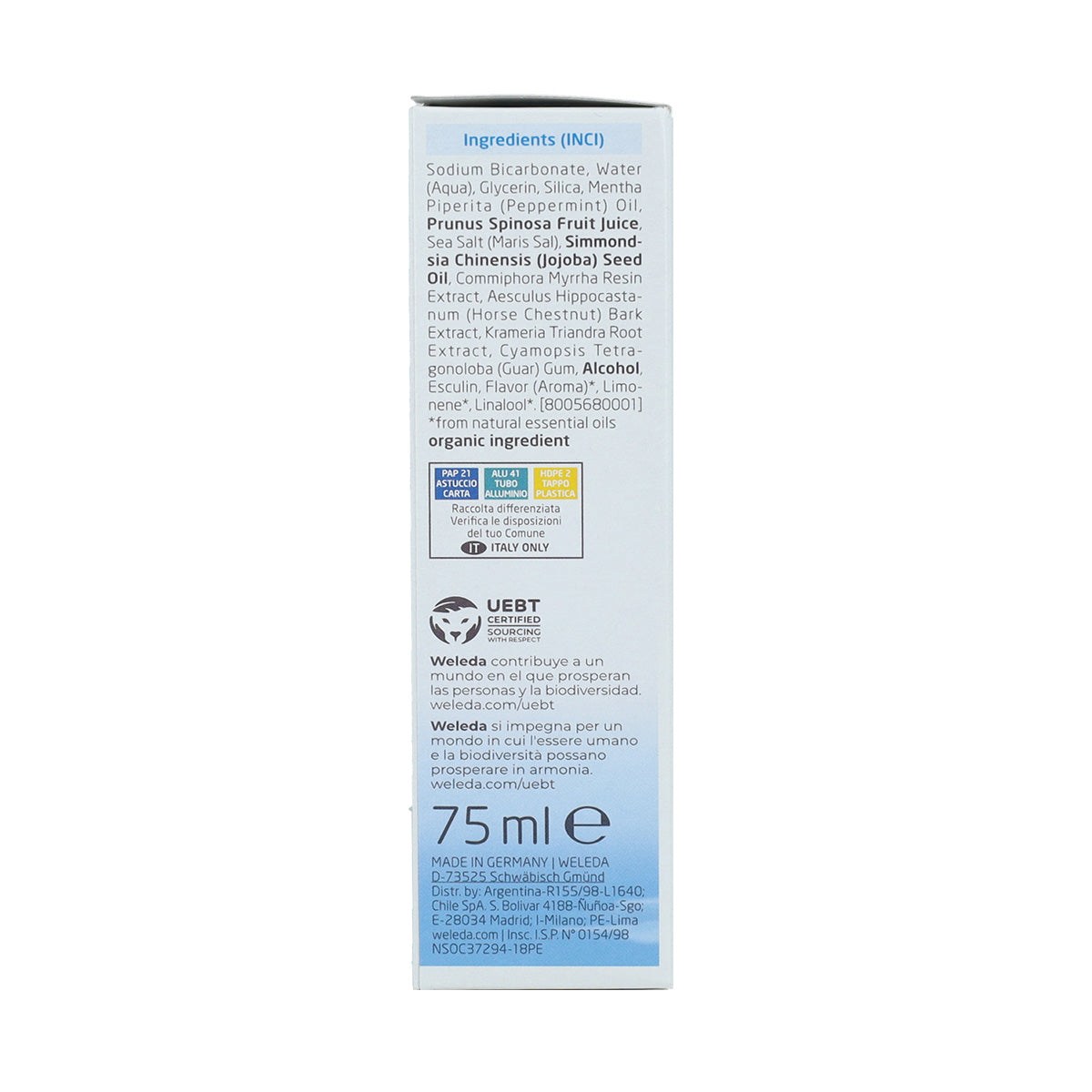 Pasta dentífrica salina Weleda 75 ml