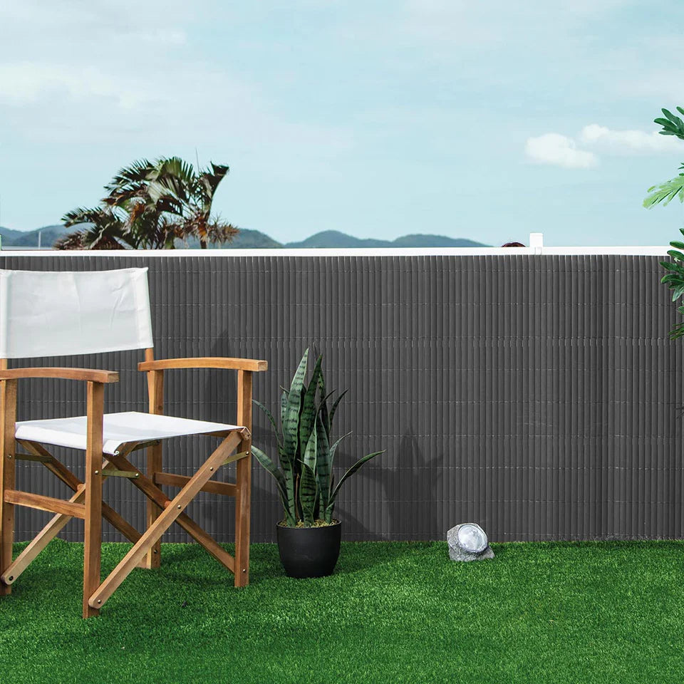Pack Instalación Cañizo Pvc Lite 6 Metros Antracita 2x3 M_2