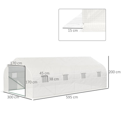 Outsunny Invernadero De Jardín 6x3x2 M Tipo Túnel Para Cultivo Plantas_2