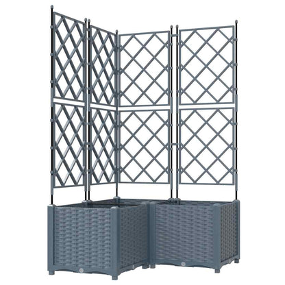 Macetero De Jardín 3 Uds. Gris Claro 80 X 80 X 143 Cm Pp_0