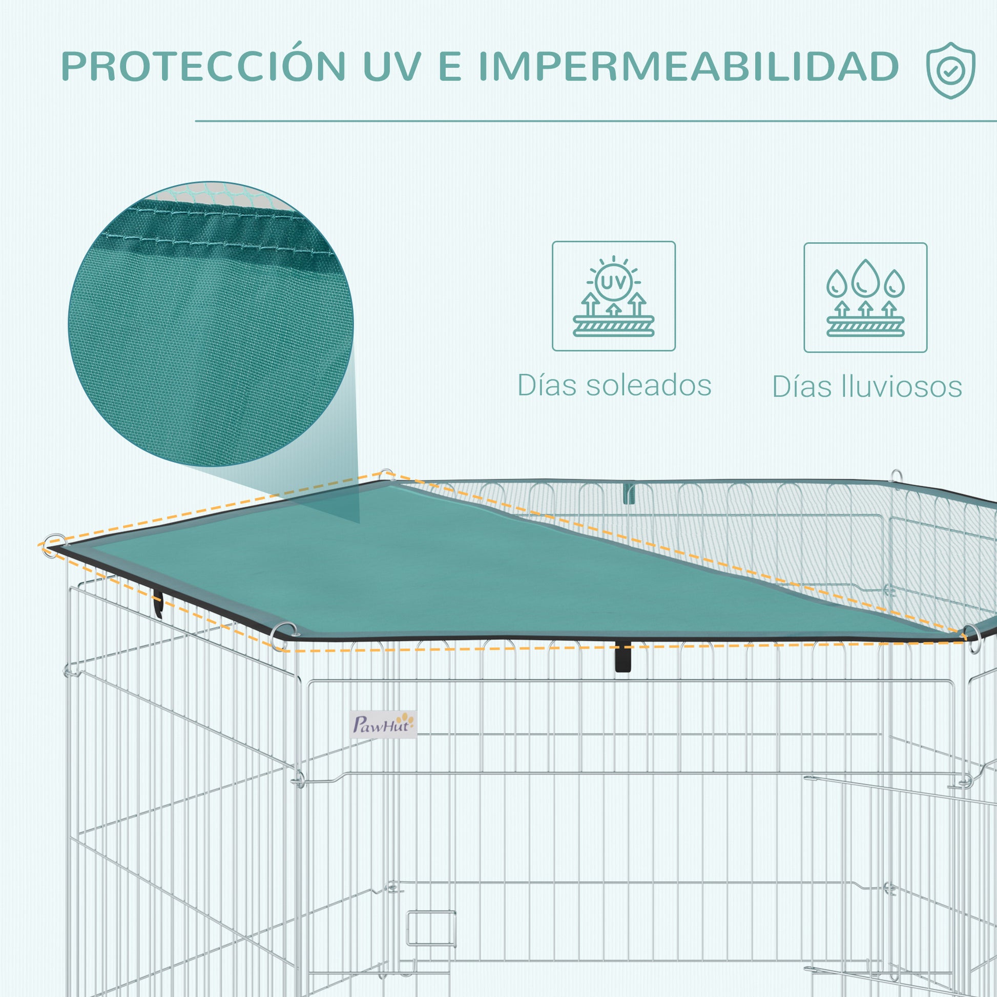 Pawhut Parque De Juegos Para Perros 6 Paneles 59x60 Cm Plegables Puerta Pestillo_5