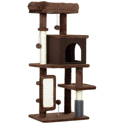 Pawhut Árbol Rascador Para Gatos Altura 104cm Con Almohadilla Para Rascar Marrón_0