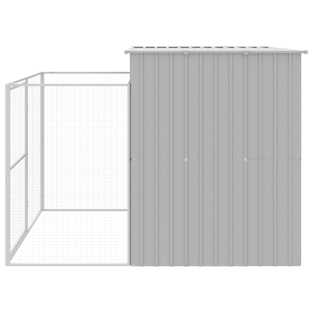 Caseta Perros Corral Acero Galvanizado Gris Claro 214x253x181cm_4