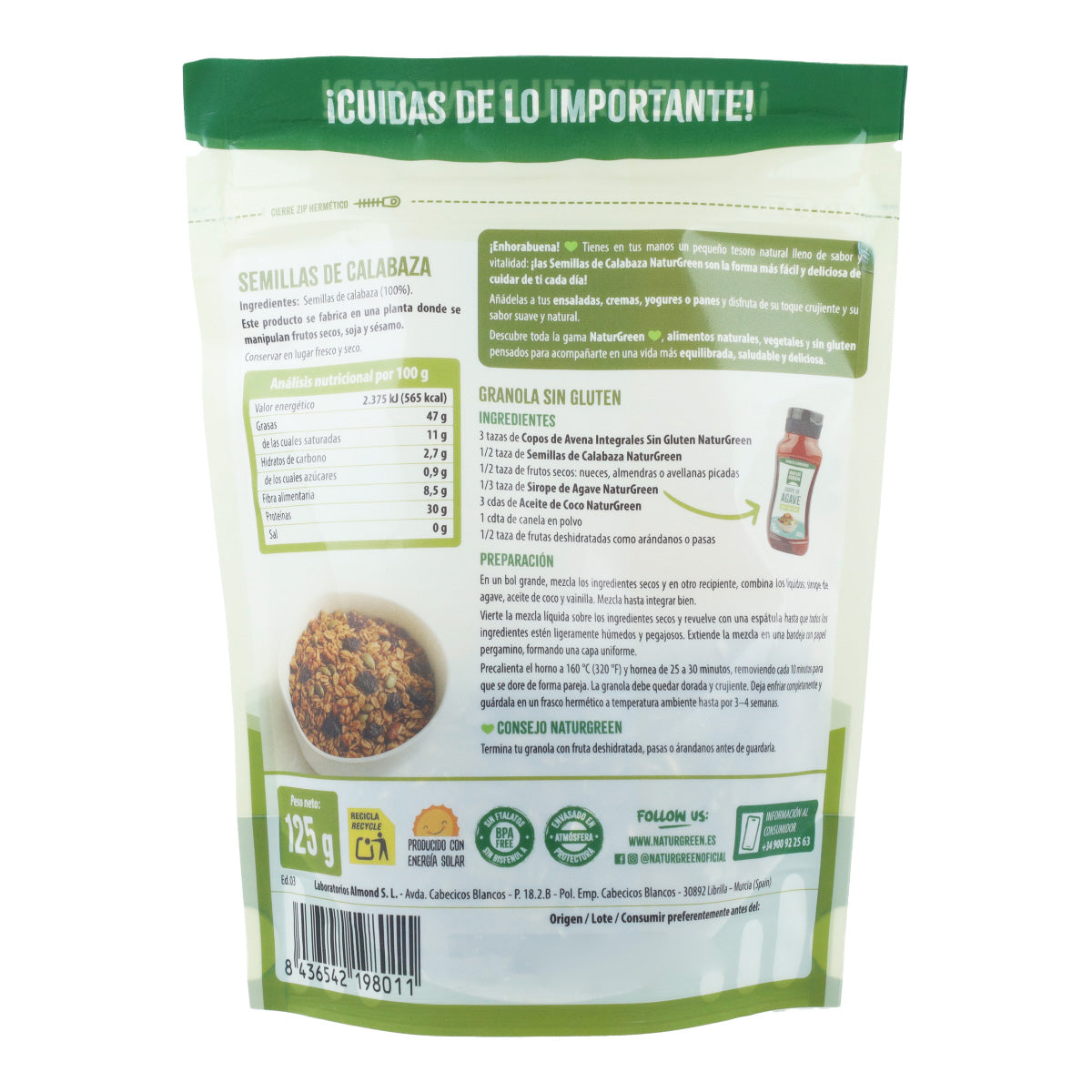Semillas de Calabaza NaturGreen 125 g