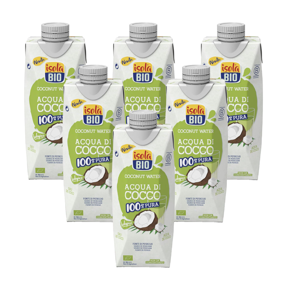 Pack 6x Agua de Coco BIO Isola Bio 500 ml