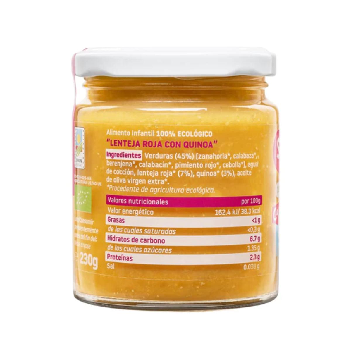 Pack 12x Tarrito Lentejas con Quinoa Ecológico CA CHI TOS Smileat 230g