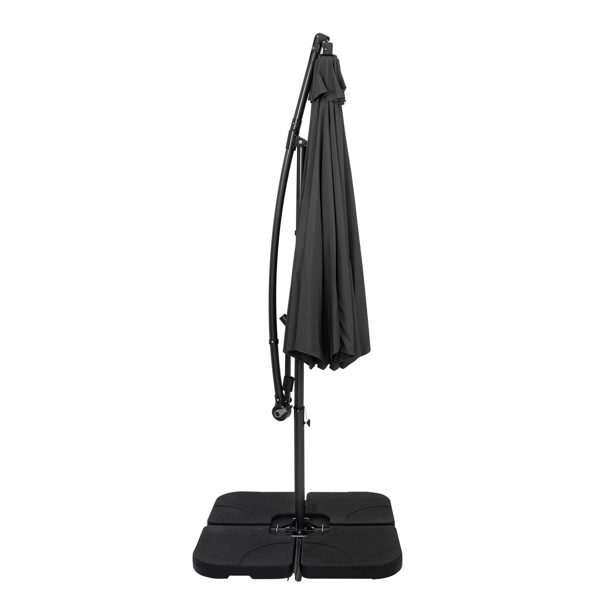 Parasol Excéntrico De 3 M Con Base Cuadrada – Gris_1