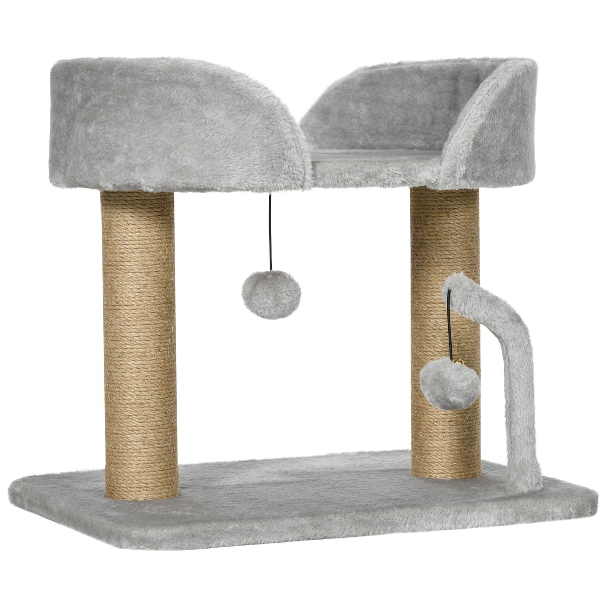 Pawhut Árbol Rascador Para Gatos Pequeños Altura 42 Cm 48x38x42 Cm Gris Claro_0