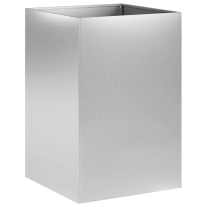 Macetero De Jardín Plateado 40 X 40 X 75 Cm Acero Galvanizado_0