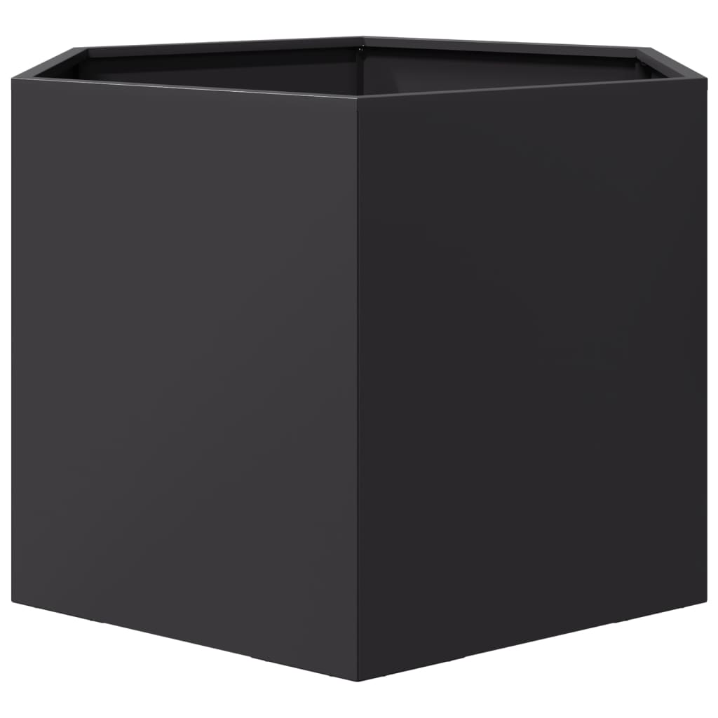 Jardinera Hexagonal Acero Negra 69x60x45 Cm_3